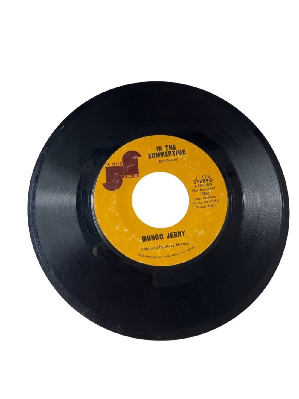 Mungo Jerry Vinyl 45 RPM Record "In The Summertime" & "Mighty Man" R130